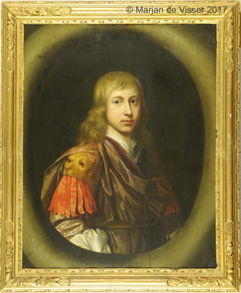 voor restauratie een portret van Edzard Jacob Tjarda van Starkenborgh heer van Verhildersum te Leens